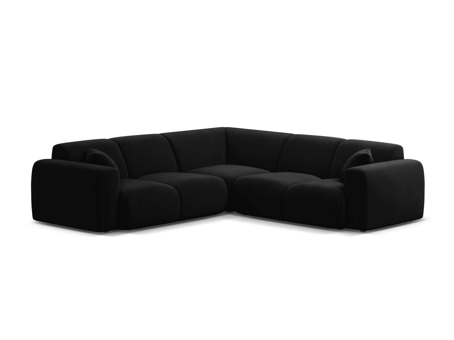 Ecksofa Samt Schwarz Molino — Black