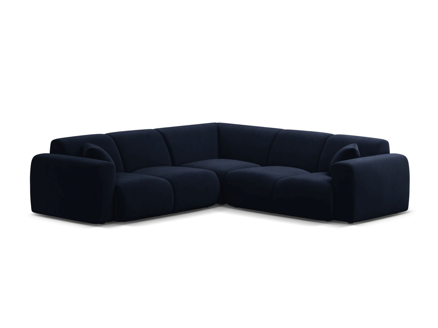 Ecksofa Samt Schwarz Molino — Royal Blue