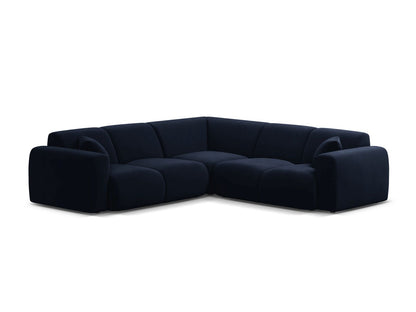 Ecksofa Samt Schwarz Molino — Royal Blue