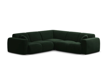 Ecksofa Samt Schwarz Molino — Bottle Green