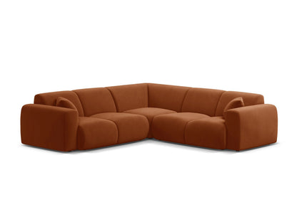 Ecksofa Samt Schwarz Molino — Terracotta