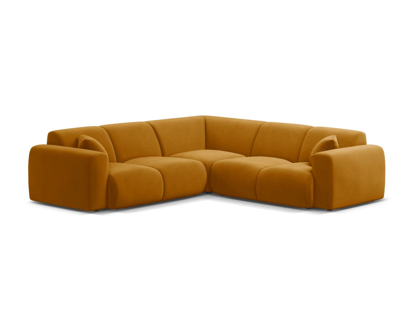 Ecksofa Samt Schwarz Molino — Yellow