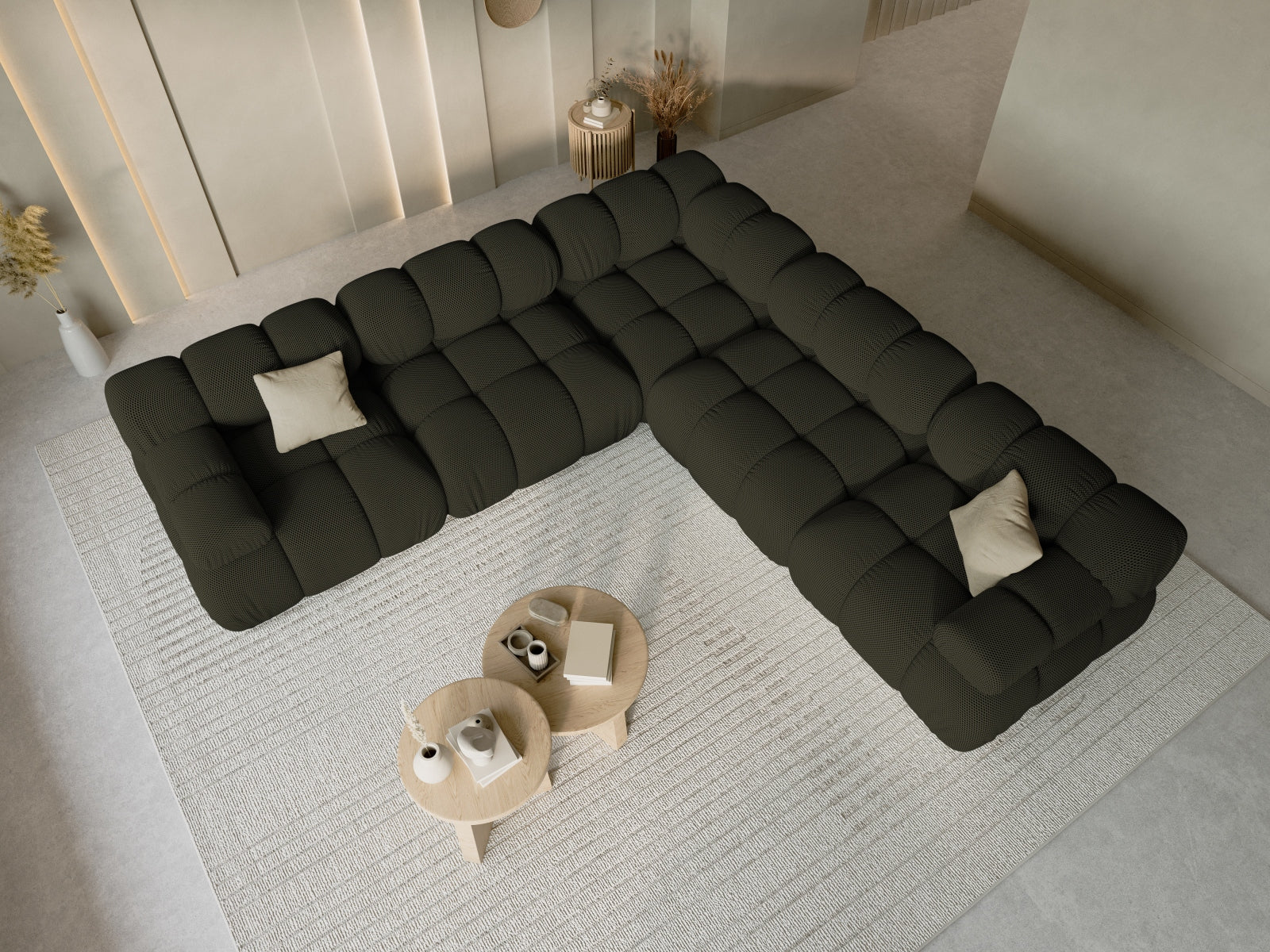 Ecksofa 3D Amazon Green Bellis — Wohnbeispiel