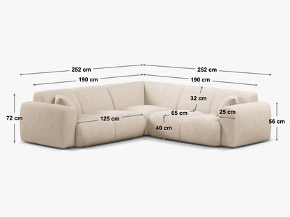 Ecksofa Chenille Anthrazit Molino — Ansicht 4