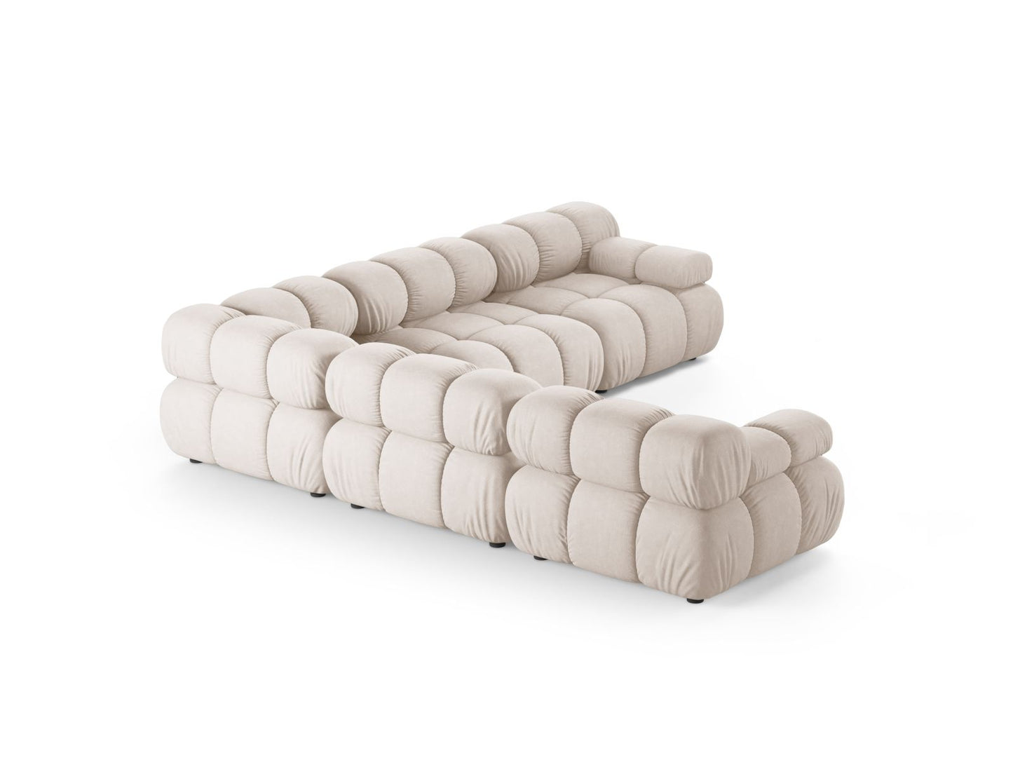 Ecksofa Strukturstoff Beige Bellis — Detailansicht