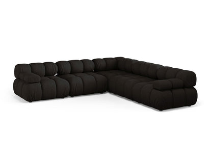 Ecksofa Strukturstoff Beige Bellis — Black