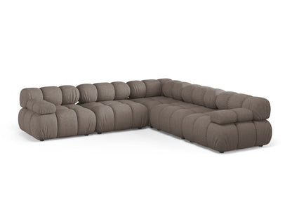 Ecksofa Strukturstoff Beige Bellis — Cappuccino