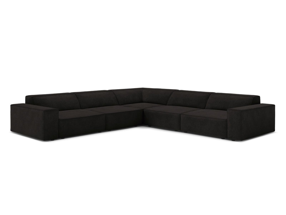 Jodie Symmetrical Modular Corner Sofa, 6 Seats, 283x283 cm — Black