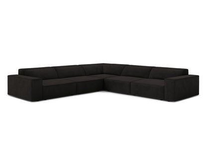 Ecksofa Strukturstoff Beige Jodie — Black