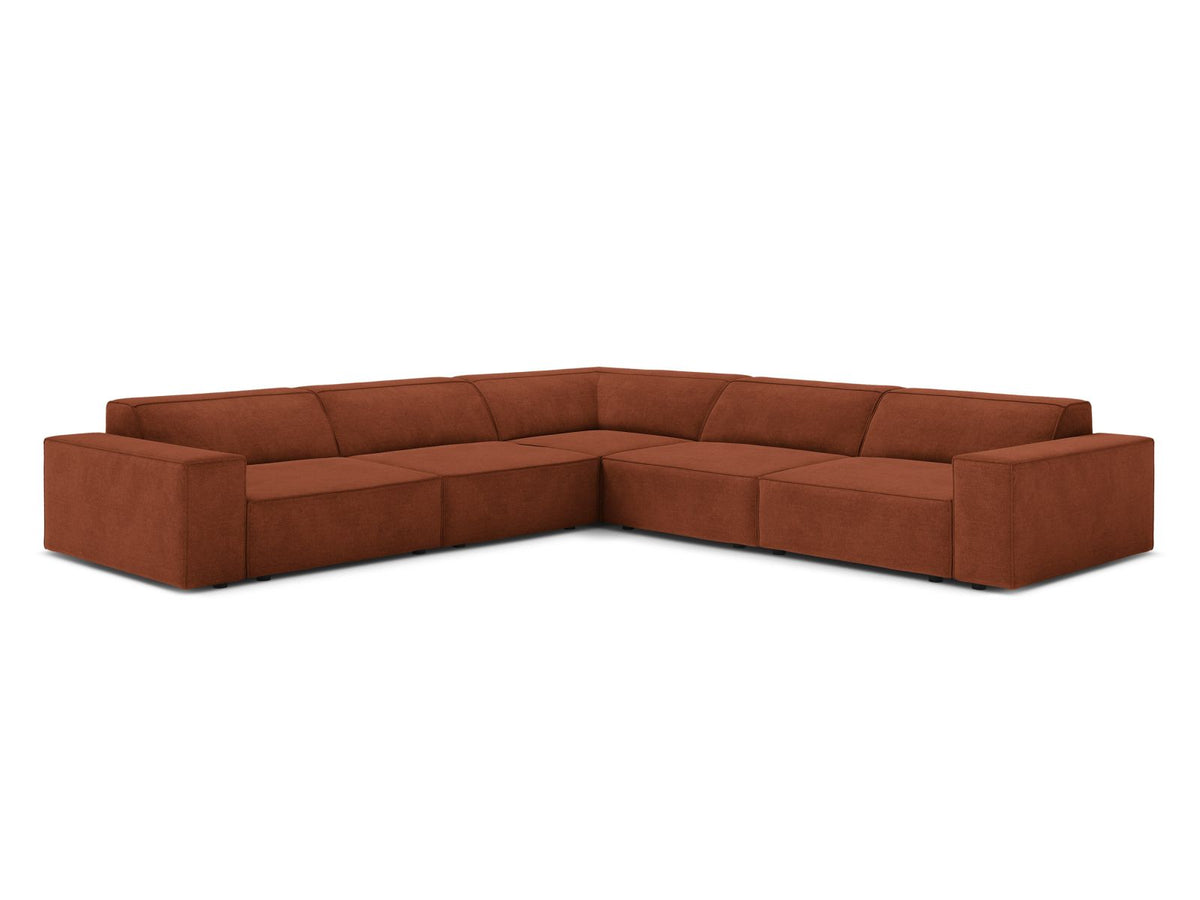 Jodie Symmetrical Modular Corner Sofa, 6 Seats, 283x283 cm — Brick