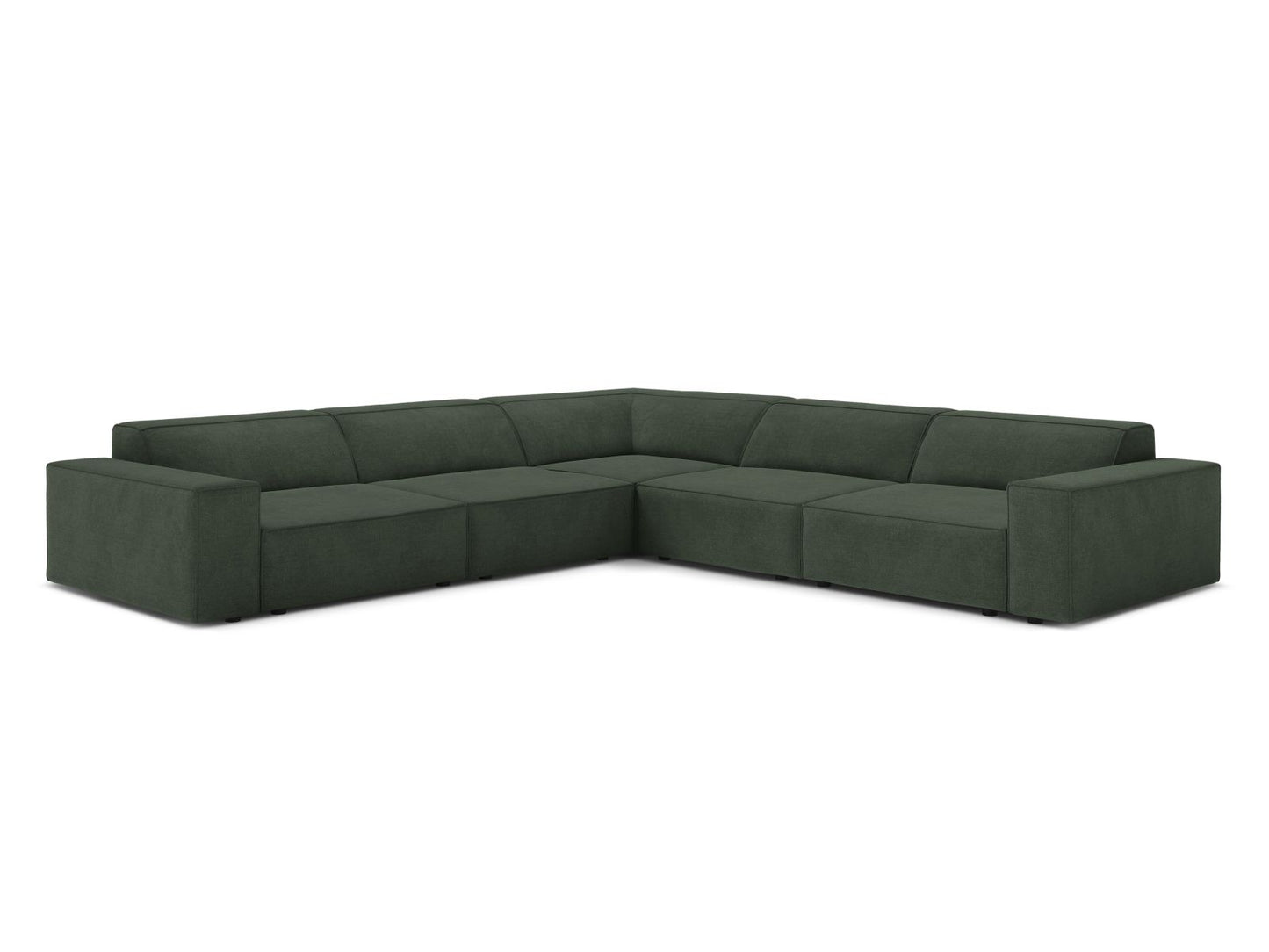 Ecksofa Strukturstoff Beige Jodie — Moss Green