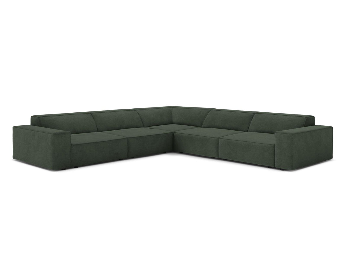 Jodie Symmetrical Modular Corner Sofa, 6 Seats, 283x283 cm — Moss Green