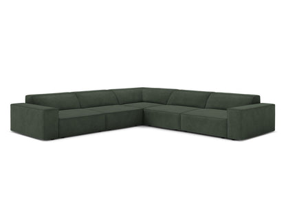 Ecksofa Strukturstoff Beige Jodie — Moss Green