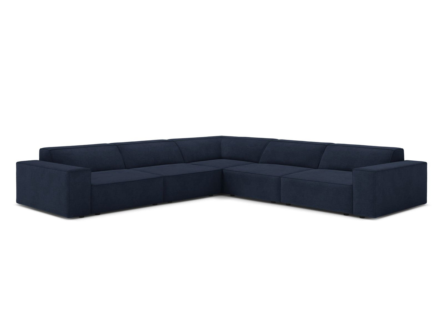 Ecksofa Strukturstoff Beige Jodie — Navy Blue