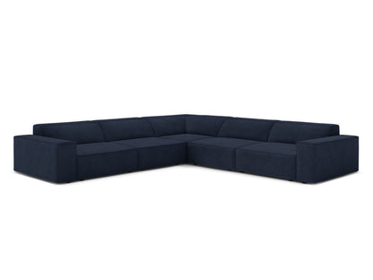 Ecksofa Strukturstoff Beige Jodie — Navy Blue