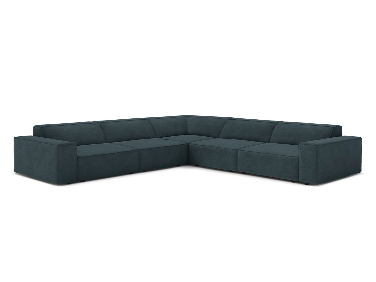 Ecksofa Strukturstoff Beige Jodie — Deep Petrol