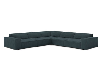 Ecksofa Strukturstoff Beige Jodie — Deep Petrol