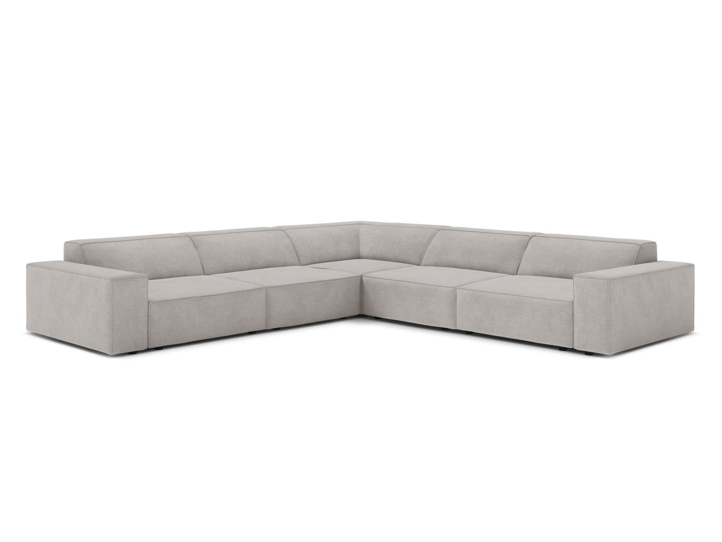 Ecksofa Strukturstoff Beige Jodie — Light Grey
