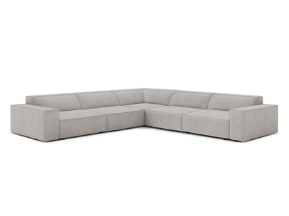Ecksofa Strukturstoff Beige Jodie — Light Grey