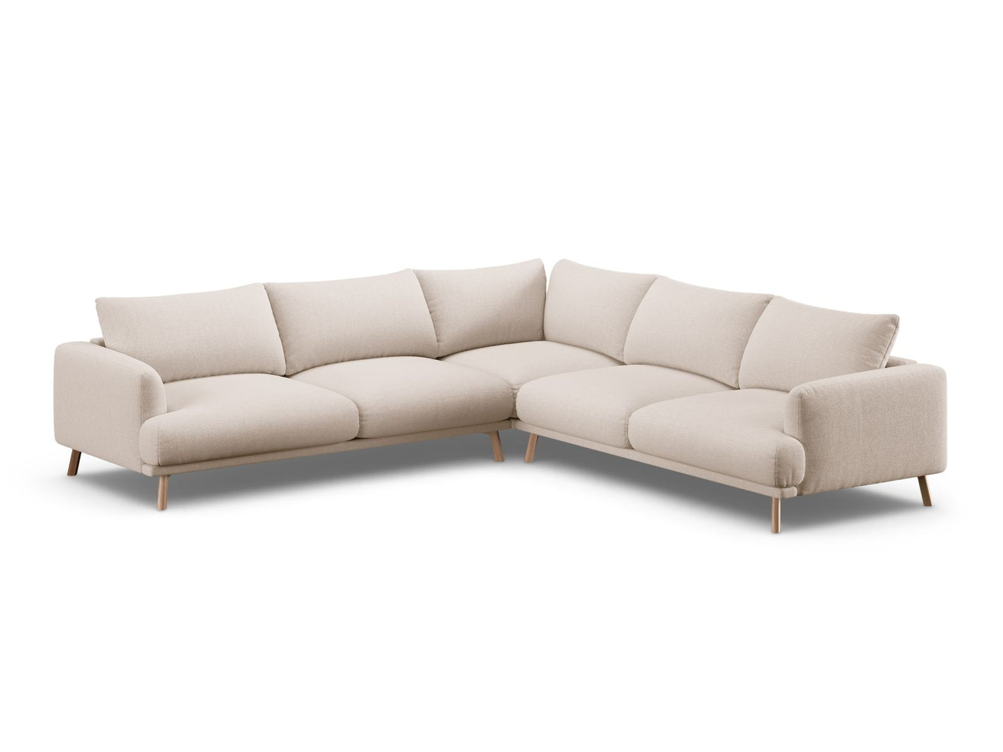 Ecksofa Strukturstoff Beige Naomi — Wohnbeispiel
