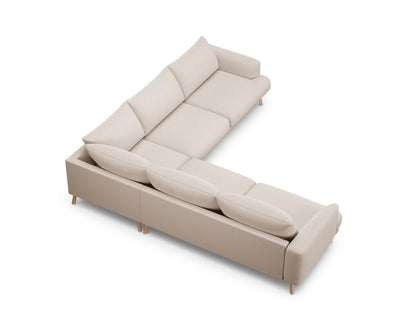 Ecksofa Strukturstoff Beige Naomi — Detailansicht