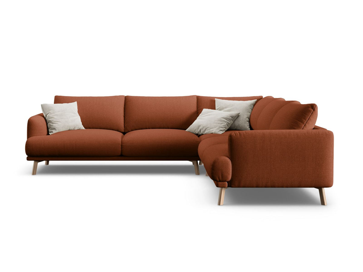 Naomi Symmetrical Corner Sofa, 5 Seats, 280x280 cm — Brick