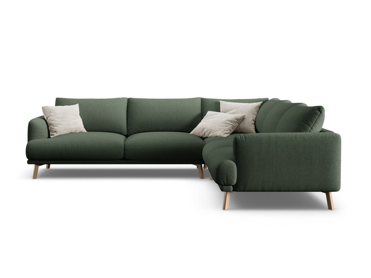 Naomi Symmetrical Corner Sofa, 5 Seats, 280x280 cm — Moss Green