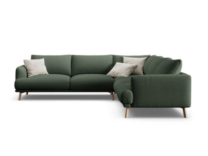 Ecksofa Strukturstoff Beige Naomi — Moss Green