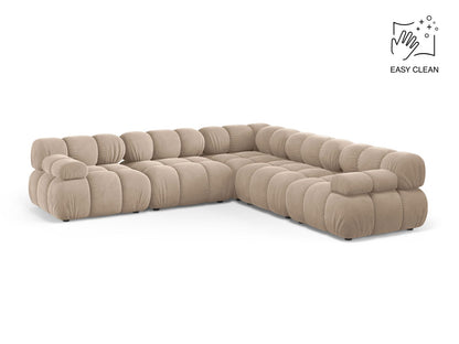 Ecksofa Samt Beige Bellis — Beige