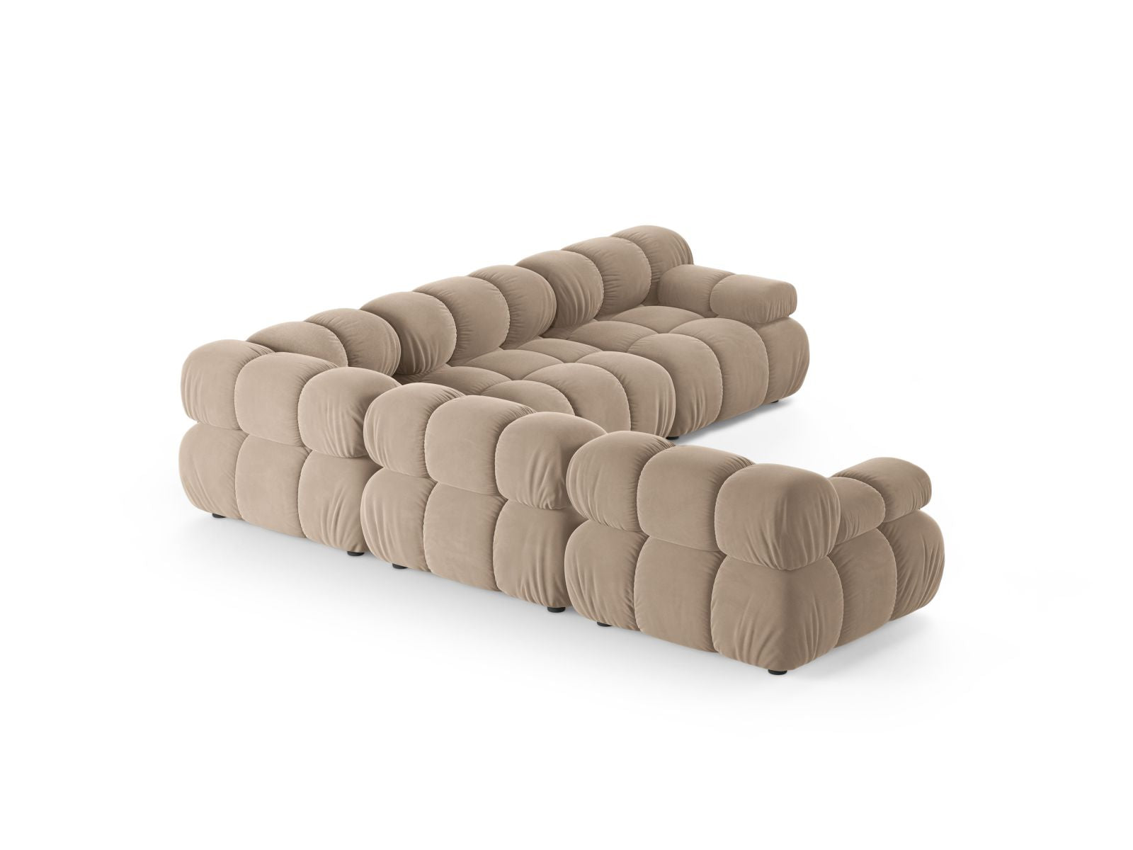 Ecksofa Samt Beige Bellis — Detailansicht