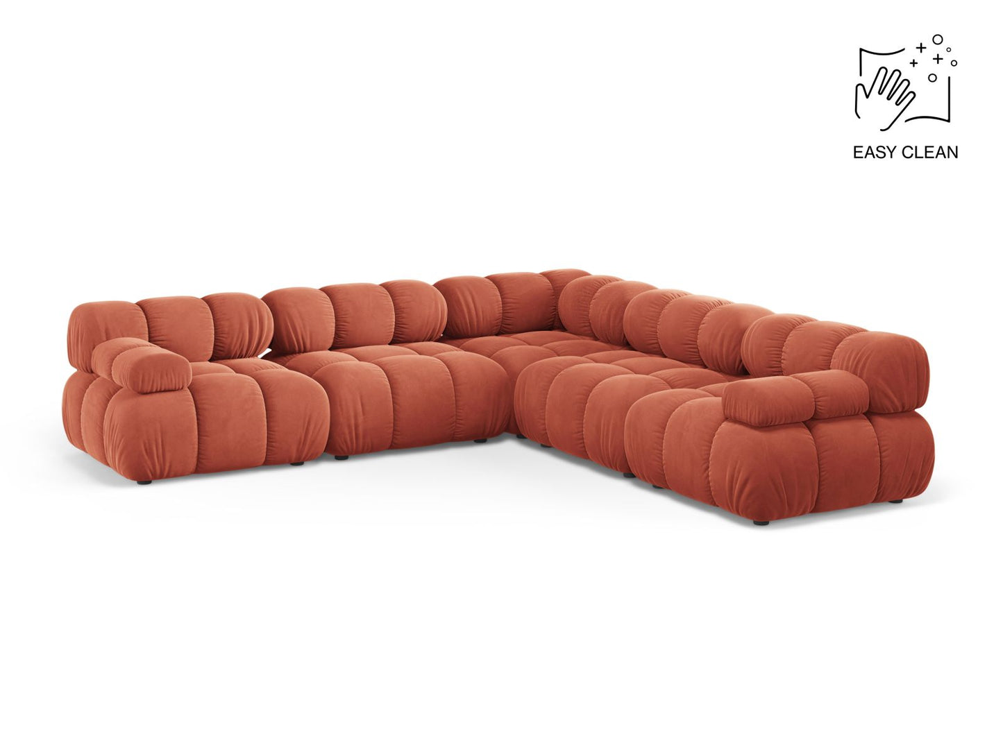 Ecksofa Samt Beige Bellis — Coral