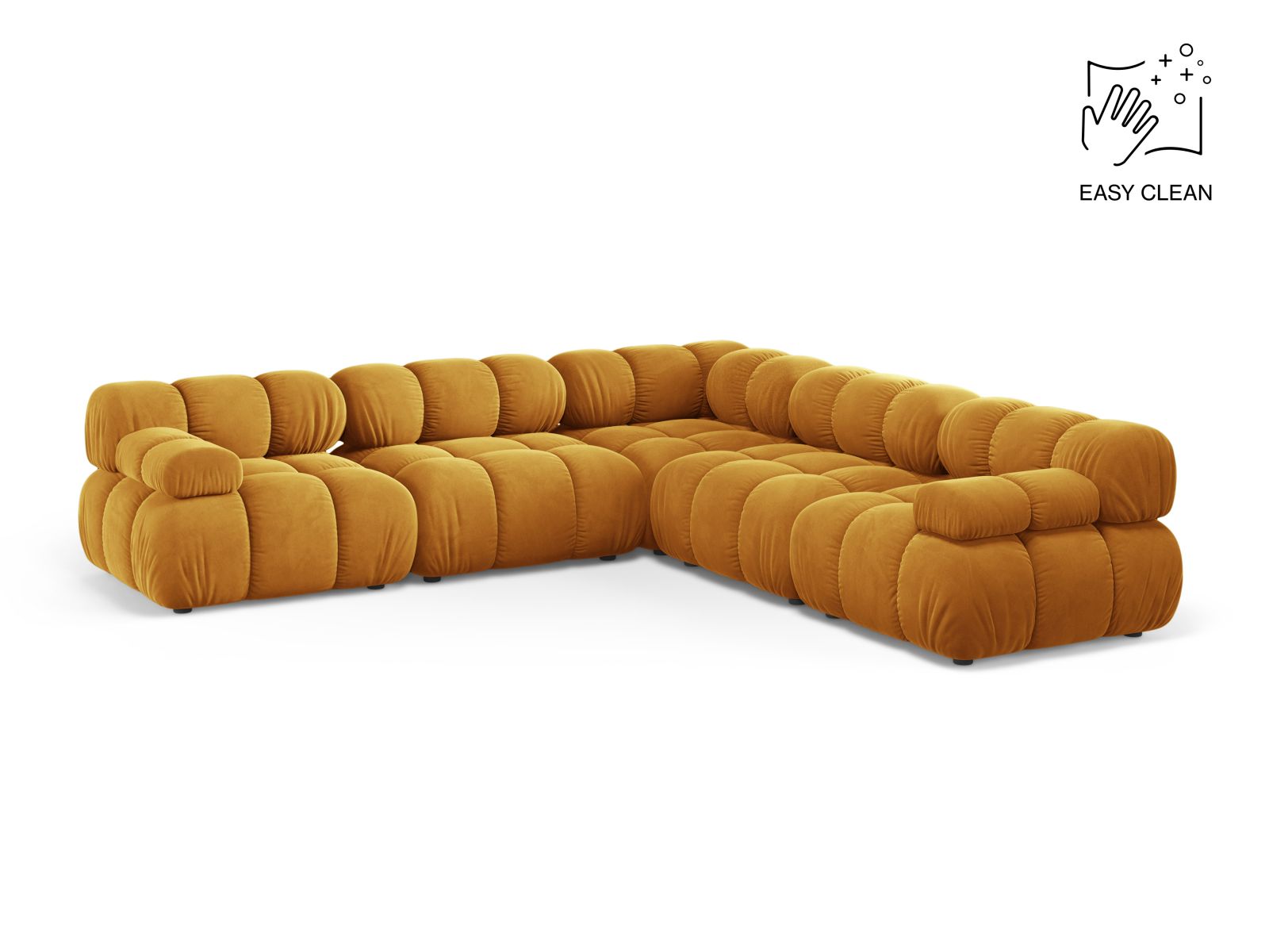 Bellis Symmetrical Corner Sofa, 5 Seats, 282x282 cm — Yellow