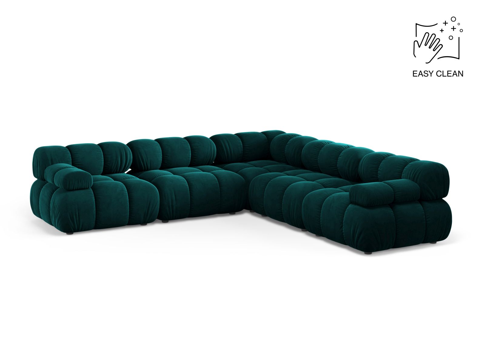 Bellis Symmetrical Corner Sofa, 5 Seats, 282x282 cm — Deep Petrol