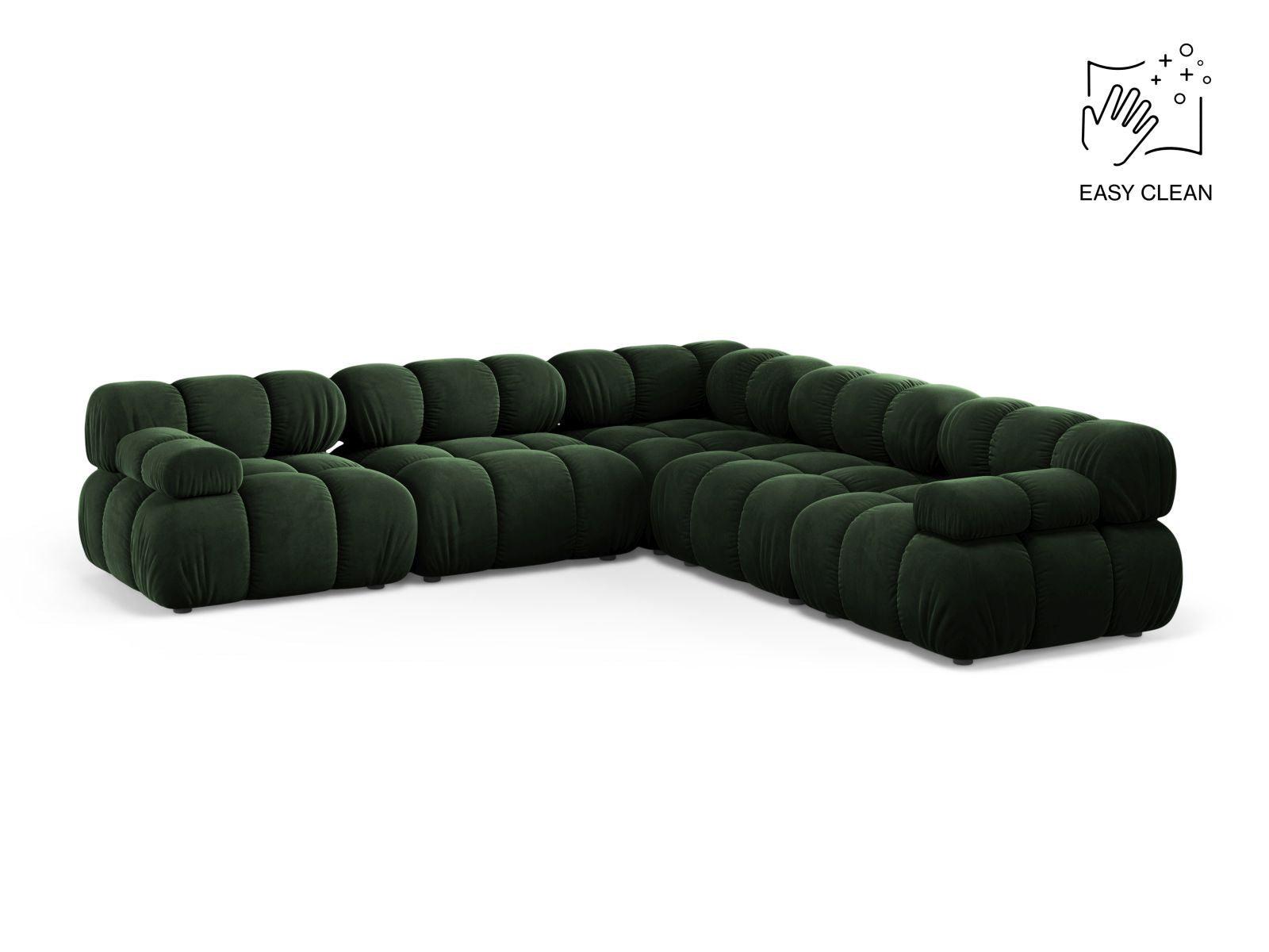 Bellis Symmetrical Corner Sofa, 5 Seats, 282x282 cm — Bottle Green