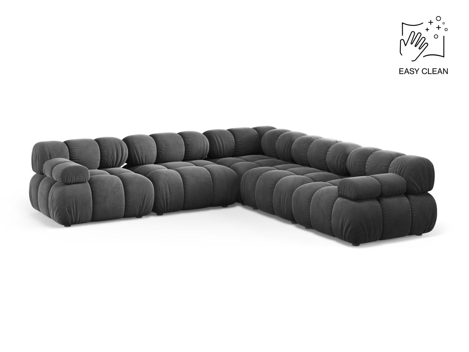 Bellis Symmetrical Corner Sofa, 5 Seats, 282x282 cm — Grey