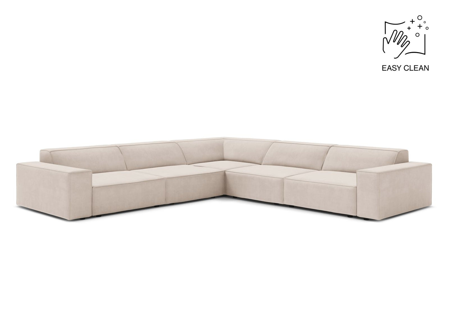 Ecksofa Samt Beige Jodie — Light Beige