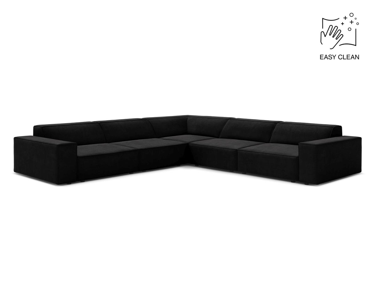 Jodie Symmetrical Corner Sofa, 6 Seats, 283x283 cm — Black