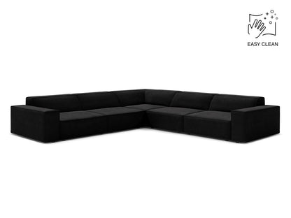 Ecksofa Samt Beige Jodie — Black