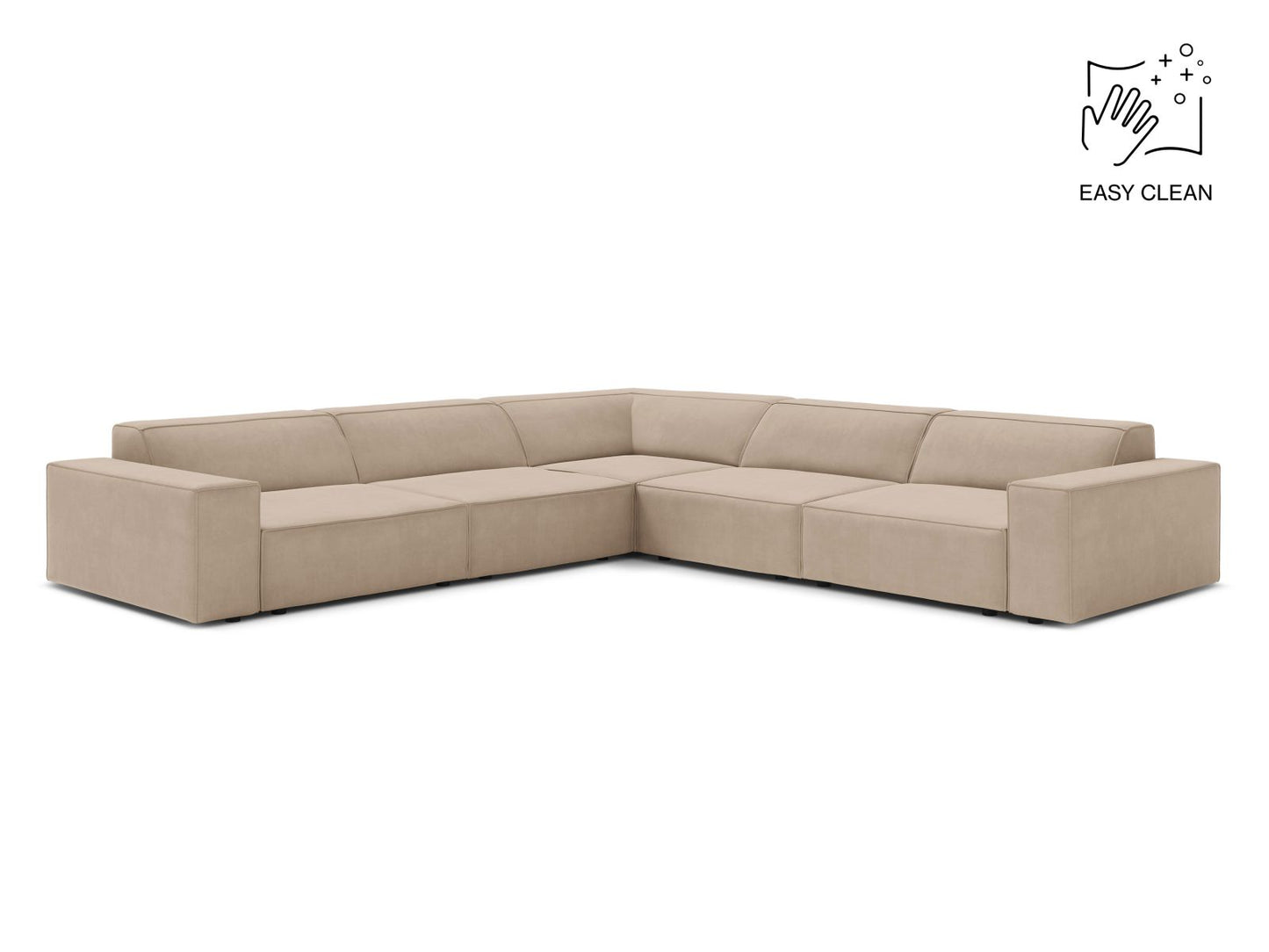 Ecksofa Samt Beige Jodie — Beige