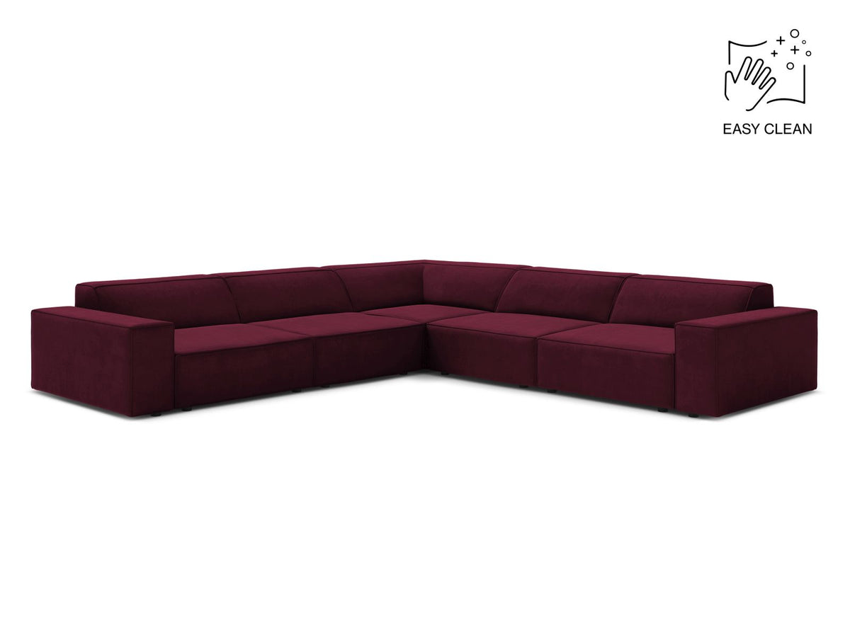 Jodie Symmetrical Corner Sofa, 6 Seats, 283x283 cm — Burgundy