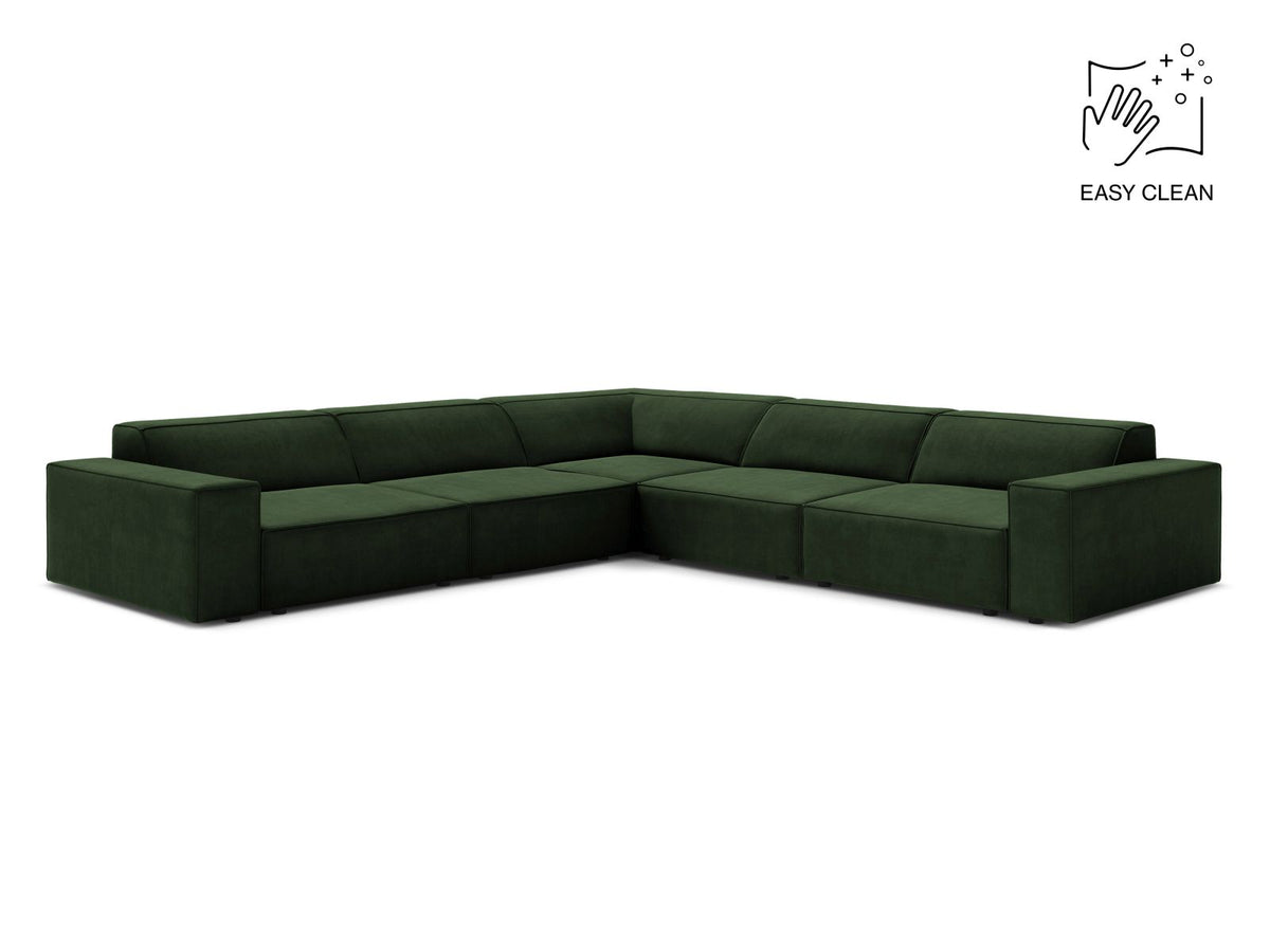 Jodie Symmetrical Corner Sofa, 6 Seats, 283x283 cm — Bottle Green