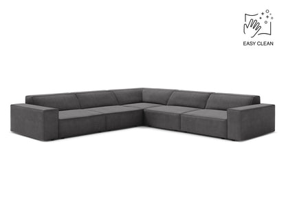 Ecksofa Samt Beige Jodie — Grey