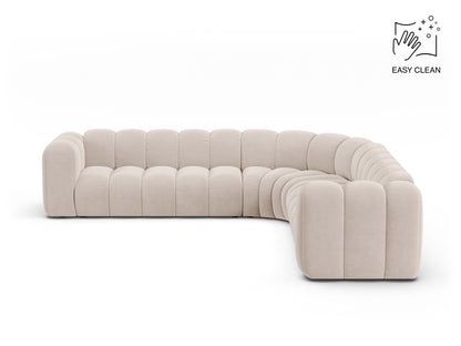 Ecksofa Samt Beige Lupine — Light Beige