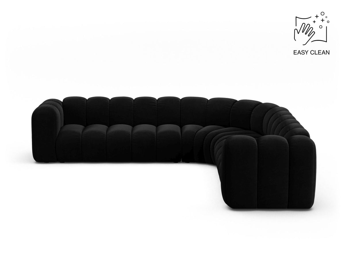 Lupine Symmetrical Modular Corner Sofa, 5 Seats, 309x309 cm — Black