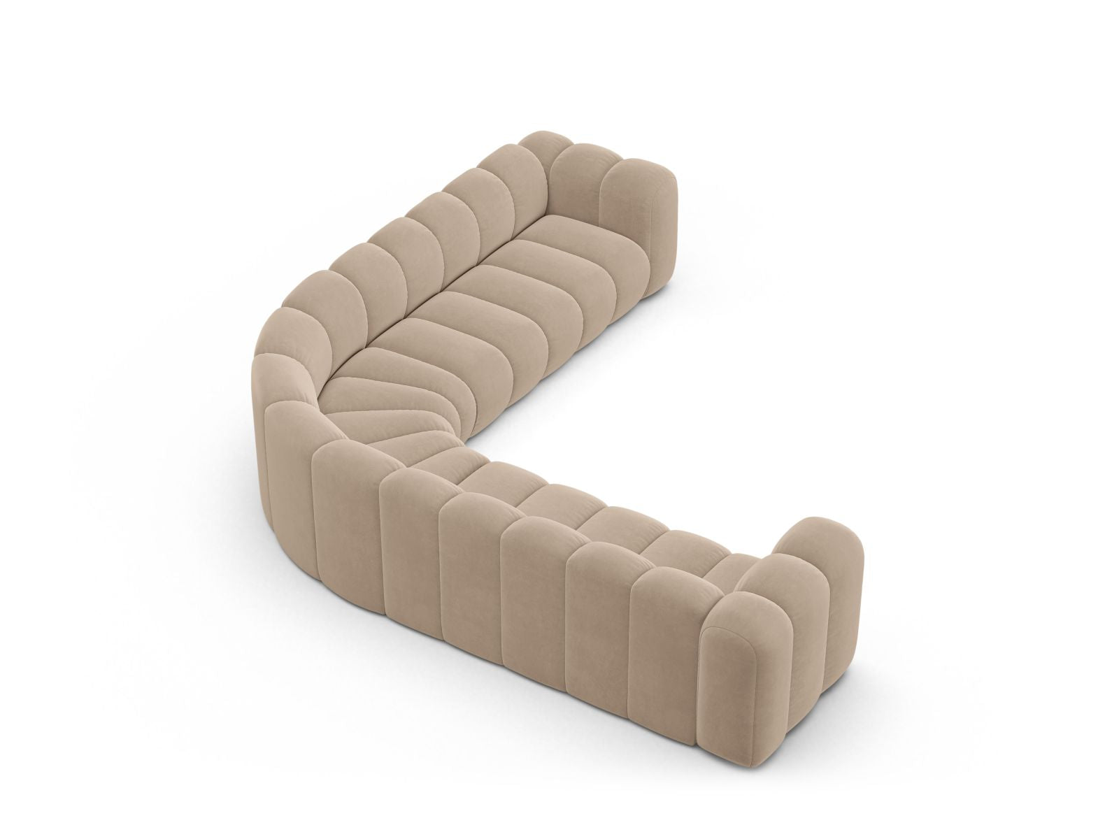 Ecksofa Samt Beige Lupine — Detailansicht