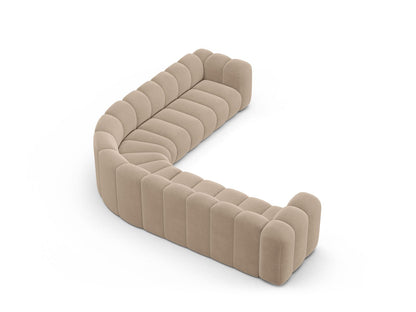 Ecksofa Samt Beige Lupine — Detailansicht