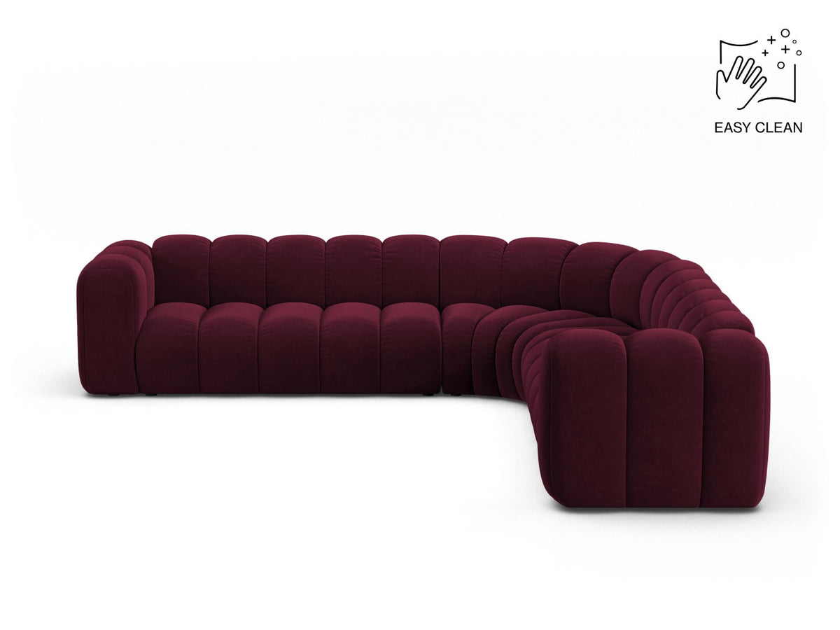 Lupine Symmetrical Modular Corner Sofa, 5 Seats, 309x309 cm — Burgundy