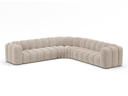 Ecksofa Samt Beige Lupine — Detailansicht