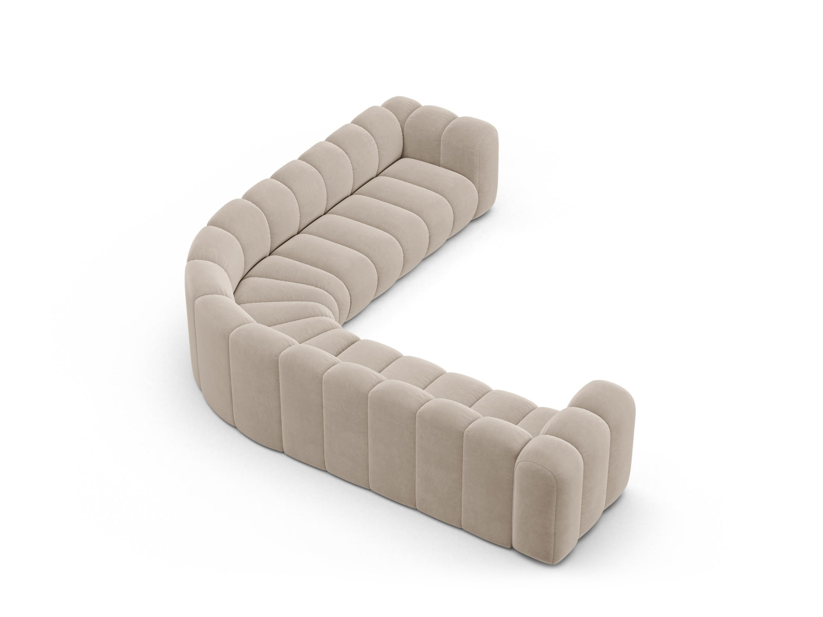 Ecksofa Samt Beige Lupine — Maße und Details