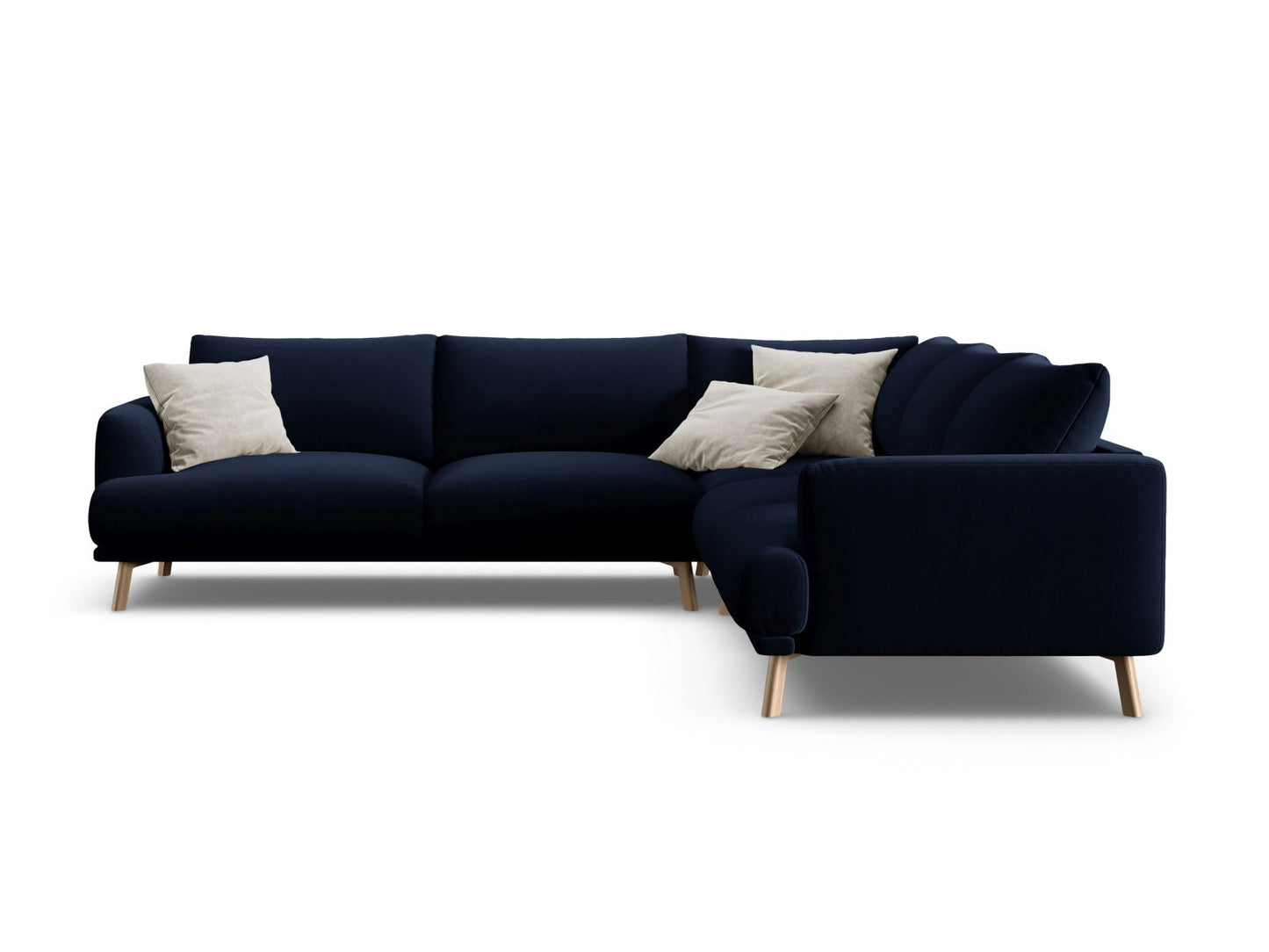 Ecksofa Samt Beige Naomi — Royal Blue